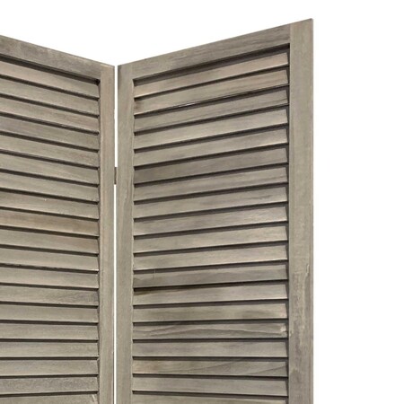 Palacedesigns 3 Panel Grey Shutter Screen Room Divider PA3100353